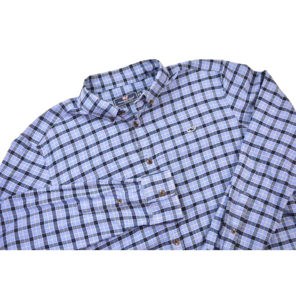 Vineyard Vines Mens Plaid Flannel Button Down Whale Shirt Long Sleeve XL